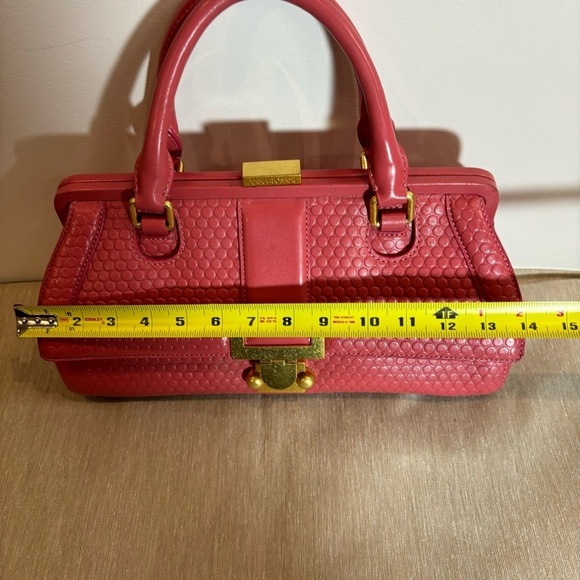 ANNA TOSANI Bubble Gum Pink Satchel Handbag with Many Pockets Main Compartment - Picture 6 of 16